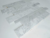 Carrara Marble Random Strip Modern Brick Mosaic Tile Polished for Kitchen Backsplash Wall Bathroom Flooring Shower - Tenedos